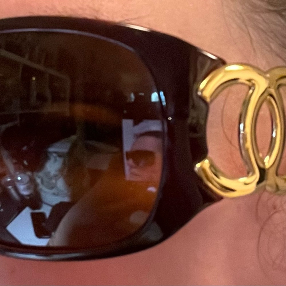 Authentic CHANEL Sunglasses Brown/Dark Red and Gold Logo Model 6014 - Picture 13 of 14